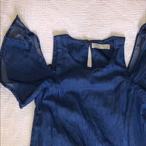 Zara girls chambray dress sz 11/12 EUC